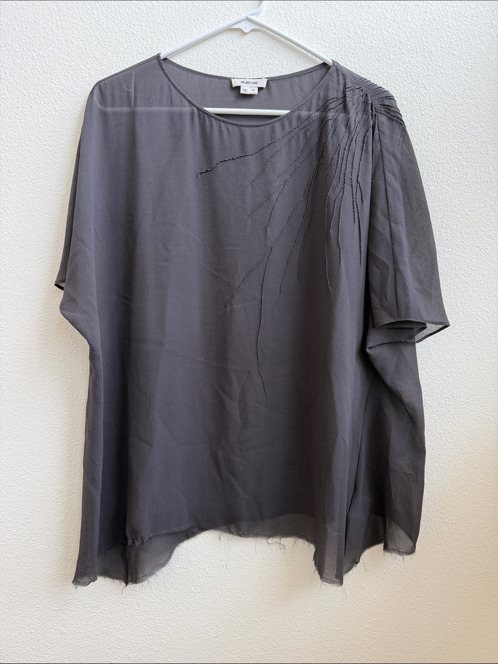 Helmut Lang Sheer Silk Top Sz P